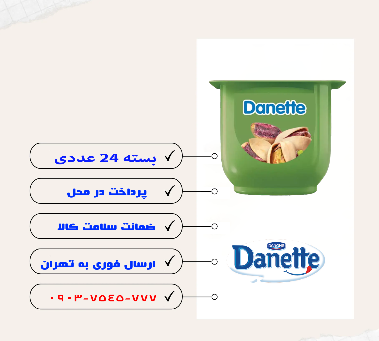 دنت پسته 100 گرمی - 24 عددی